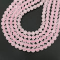 Wholesale Matte Frosted round Rose Quartz Loose Gemstone Beads Natural Crystal for DIY Jewelry Making Bracelet Necklace