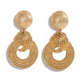 Exaggerated Gold Plated Geometric Earrings Statement Multi Layer Circle Extra Large Dangle Earrings for Lady