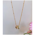 Textured Triple Hollow Circle Pendants for Necklace Green Cubic Zirconia Beads Chain Necklaces Minimalist Vintage Luxury Jewelry