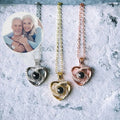 Lateefah Custom Projection Necklace Zircon Heart Projection Pendant Stainless Steel Custom Photo Projection Necklace
