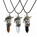 New Creativity Natural Stone Crystal Horse Pendant Necklace Gemstone Jewelry Amethyst tiger Eye Animal Pendant for Women Men