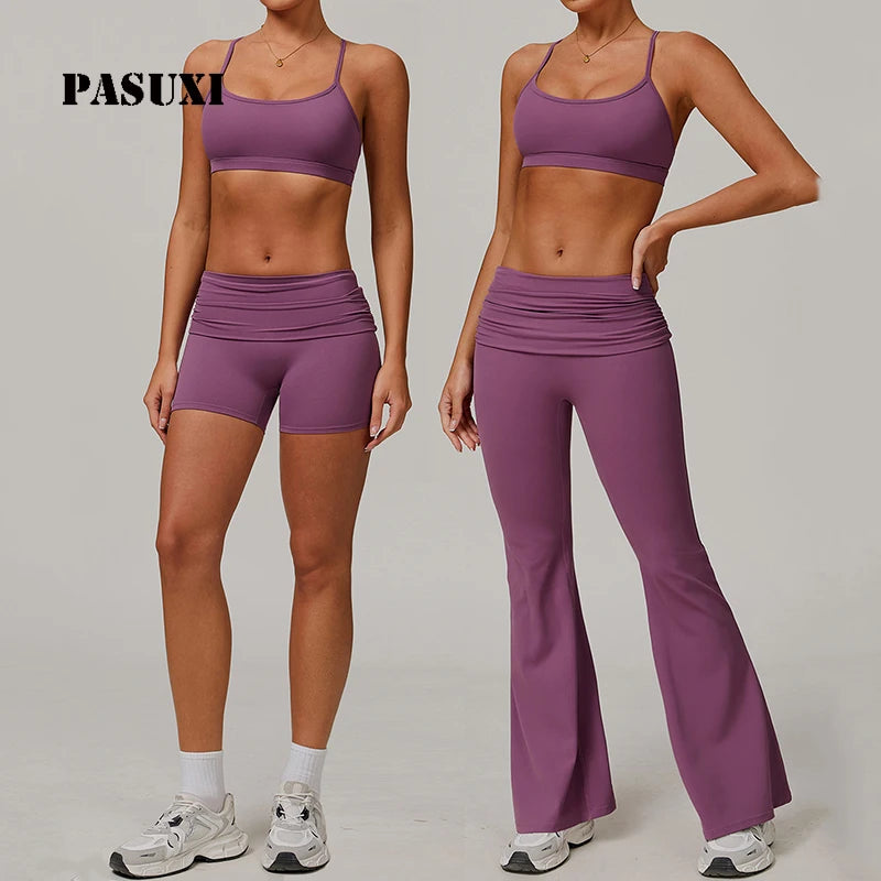 PASUXI New Seamless Women's Sportswear Sustainable Yoga Sets Gym High Quality 2 Piece Fitness Yoga Wear Workout Clothing