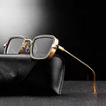 2024 Luxury Classic Design Steampunk Shades Man and Women Small Mirror Vintage Thick Metal Square Frame Sunglasses