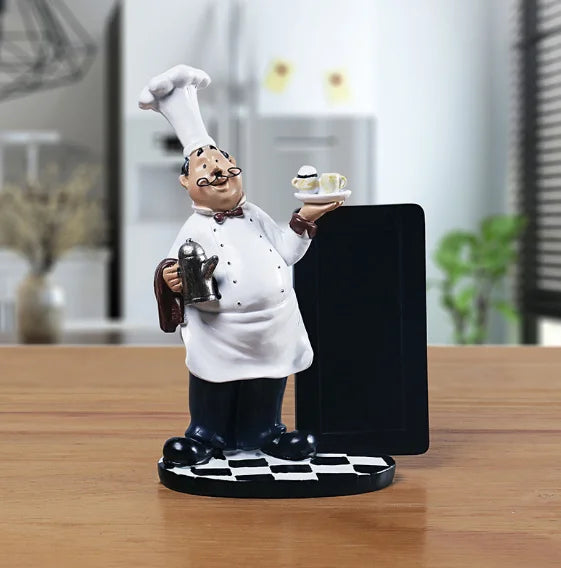 Creative Gifts Fashion Resin Crafts Small Ornaments Chef Message Board Food Shop Hotel Decorations