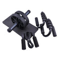 Home Exercise Cardio Training PP/EVA/PVC Ab Wheel Set with Ergonomic Grip and Push up Bars (4-in-1 Fitness Equipment)