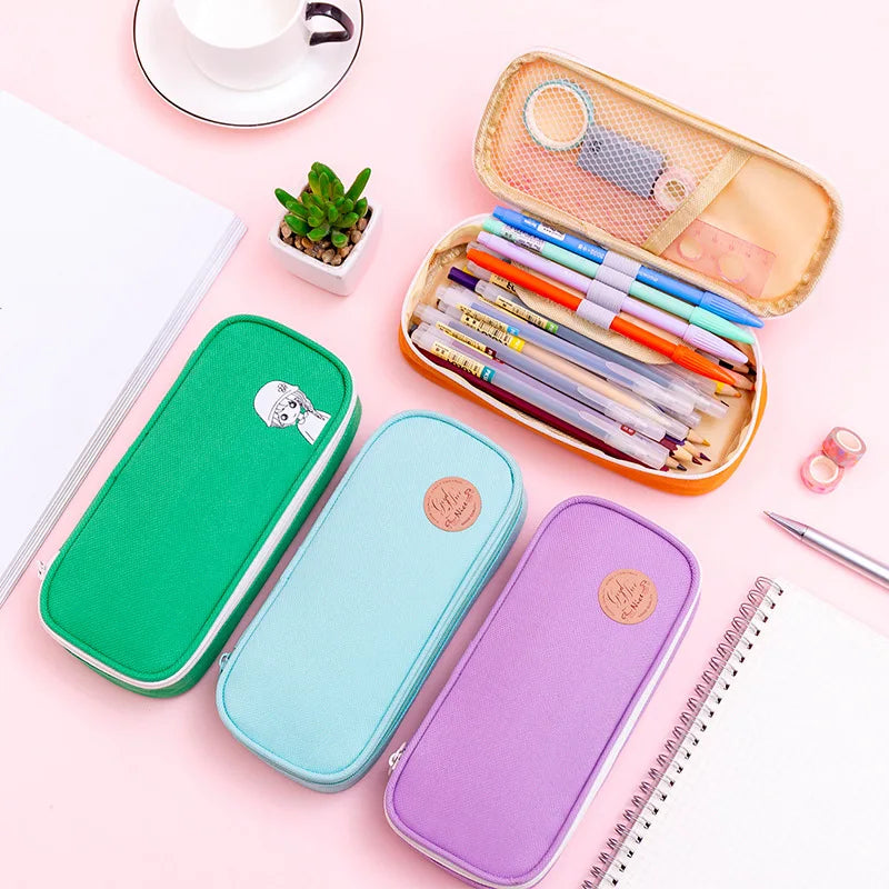 Creative Anime Girl Large Capacity Pencil Case Student Stationery Storage Bag and Pencil Bag Custom Wholesale