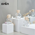 Hanging Perfume Bottle with Wooden Screw Cap Transparent Glass 8ml Car Diffuser Perfume Bottles