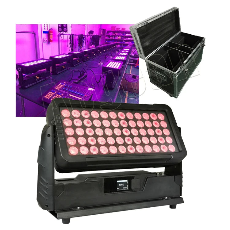 60PCS 10W 4in1 RGBW IP65 Outdoor Waterproof 600W Led Wall Wash City Color Panel Led Flood Light With Flight Case