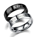 Wholesale Fashionable Stainless Steel Rings 6mm Non-tarnishing Silver Rings Black Couple Rings for Men or Women