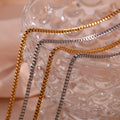 Dreamshow Minimalist Stainless Steel Round Box Chain Necklace 18K Gold Plated Chain Necklace Body Jewelry