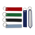 Blank Custom Embroidered Name Tag Metal Ring Twill Fabric Keychain Pendant Key Chain Embroidery Logo