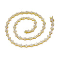 Sleek 3mm Tennis Chain Honey Necklace: Top Icy Brass Jewelry with Honeycomb Design 18K Gold Plated and CZ Accents