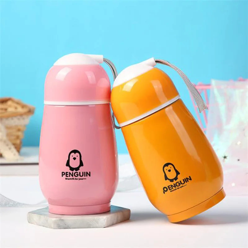 Solhui 300ml Creative Penguin Shape Tea Infuser Bottle Stainless Steel Water Bottle