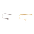 50pcs/lot 14K Gold Plated Stainless Steel Earring Hooks Findings Hypoallergenic Earrings Clasp Wire Supplies Diy Jewelry Making
