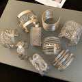 2024 New Arrival Fashion Jewelry Exaggerated Geometric Bracelet Personalized Minimalist Design Silver Bangle Bracelets Wholesale