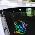 Cute Woman Car JDM Window Door Windscreen Bumper Van Laptop Laser Sticker Vinyl Decal Gift Die Cut Decals Laptop Window Glass