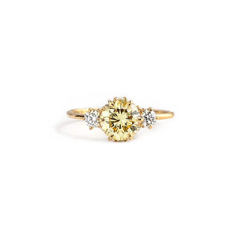 925 Sterling Silver Triple Insert Zirconia Rings for Women Silver Jewelry High End 18K Gold Plated Jewelry Wholesale