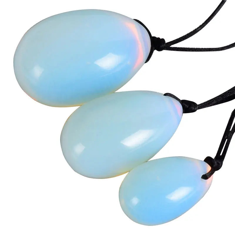 Huiying Natural Nephrite Jade Yoni Eggs for Kegel Exercise Natural opalite Yoni Egg Set