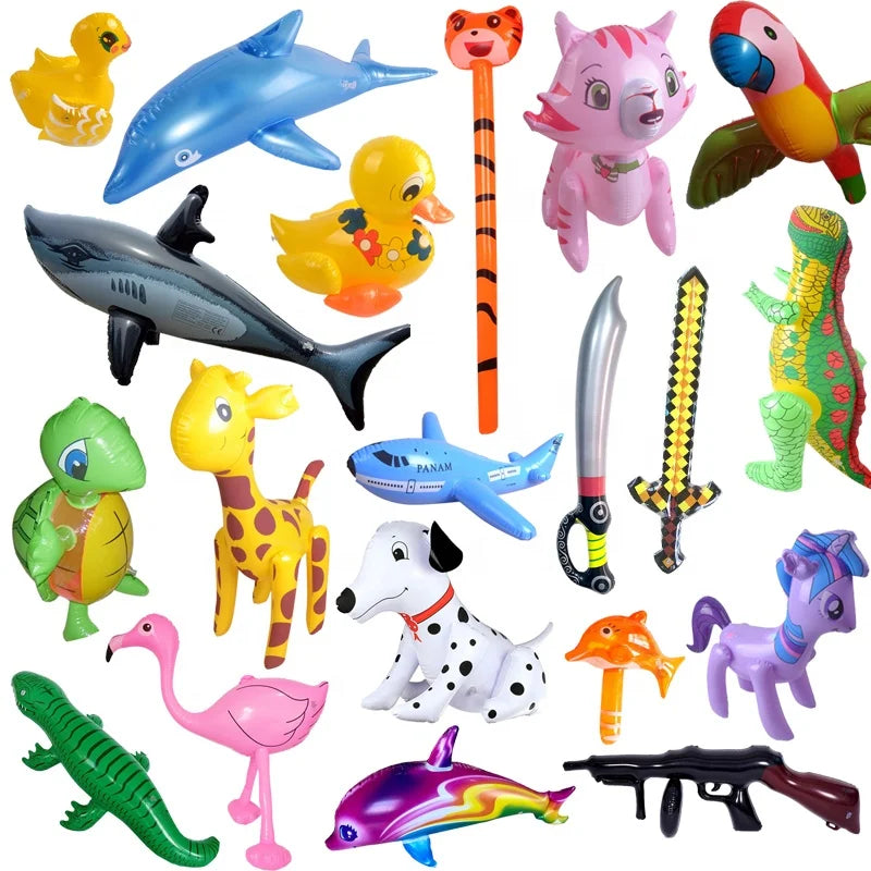 Wholesale Inflatable Animal Toy Inflating Turtle for Party Decor Inflated Flamingo Alien Dolphin Dog Balloon Toy Children Gift