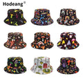 Psychedelic Mushroom Bucket Hat 60s Hippie Reversible Mushroom Bucket Hat for Nightclub EDM Festivals