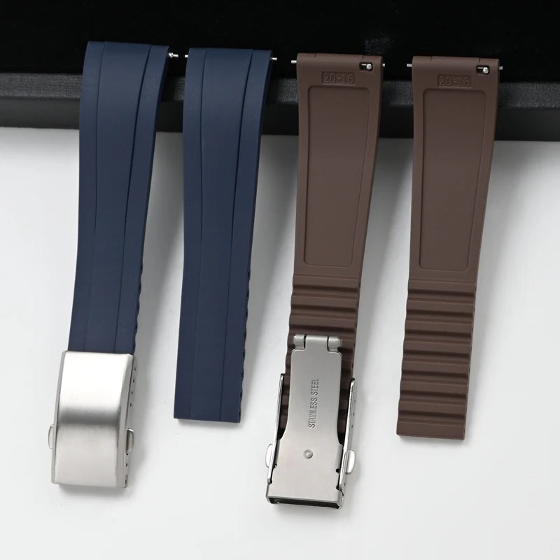 High End Waterproof CTS Rubber Watch Strap 20mm 22mm Solid Color Quick Release Liquid Silicone Watch Band for Smart Watch