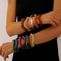 Acrylic Irregularly Dyed Geometric Circle Open Bangle Retro Unique Elegant for Women's Accessory. Wholesale N206121