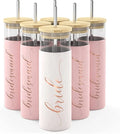 Bride Tribe 15 oz Bride to Be Iced Coffee Tumbler Bamboo Lids Straws for Bachelorette Parties Valentine's Day Wedding Supplies