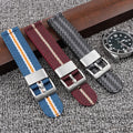 Luxury Two Pieces Striped Nylon Watch Strap 18/20/22MM Quick Release Fabric Watch Band With Stainless Steel Buckle Metal Loop
