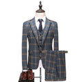 Men's Window Patterned Suit Three Piece Set Men's Business Casual Suits