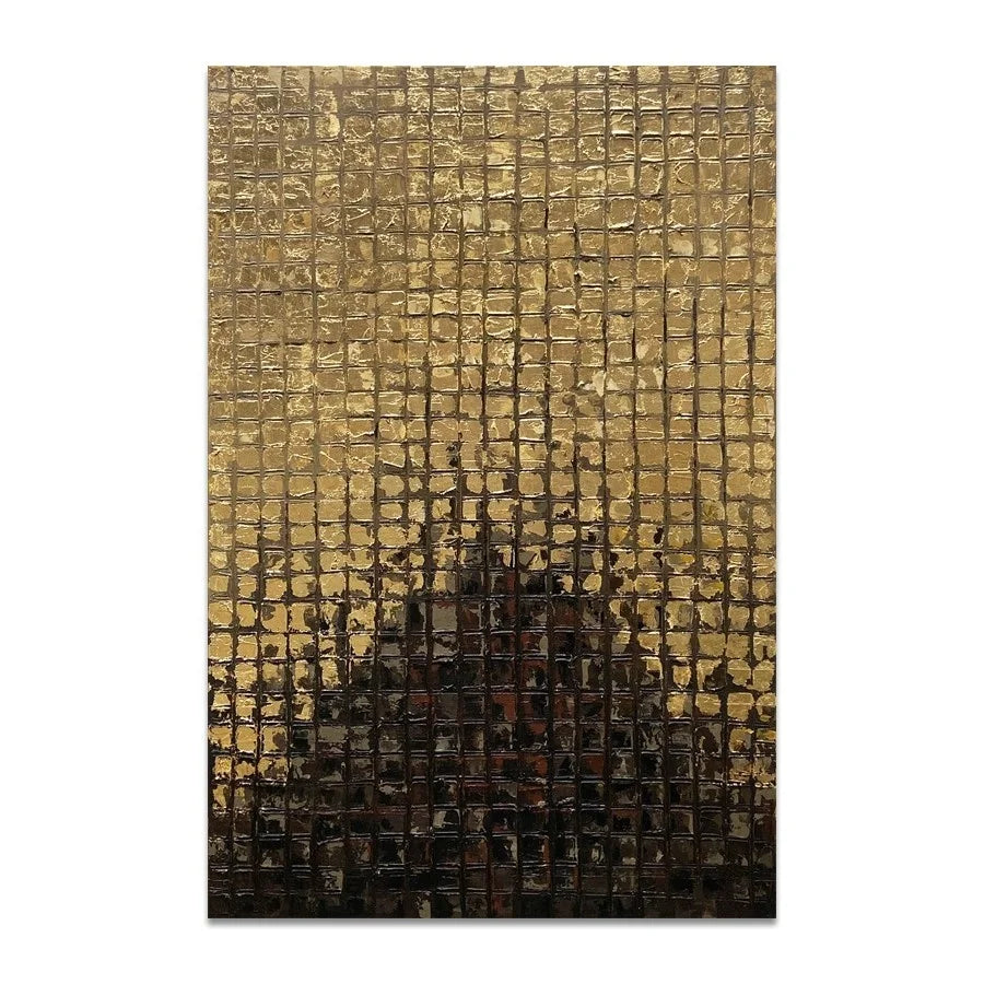 Modern Simple Original Yellow Rainy Night Hand-painted Texture Thick Oil Abstract Living Room  Wall Art
