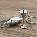 Wholesale Custom 3D Metal Shaker Key Chain Fashion Cocktail Cup Pendant Promotional Souvenirs Gift Bartender's Cocktail Keychain