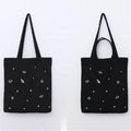 2023 Competitive Price Promotion Simple Heat Transfer Printing Eco Reusable Custom logo Shopping Black Cotton Tote Bag