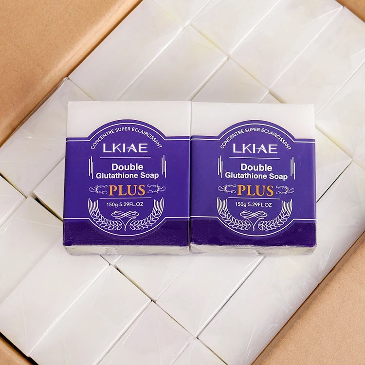 Wholesale Lavender Scented Essential Oil Anti Melanin Cleansing Lightening Double-Glutathion Face Whitening Soap for the Skin