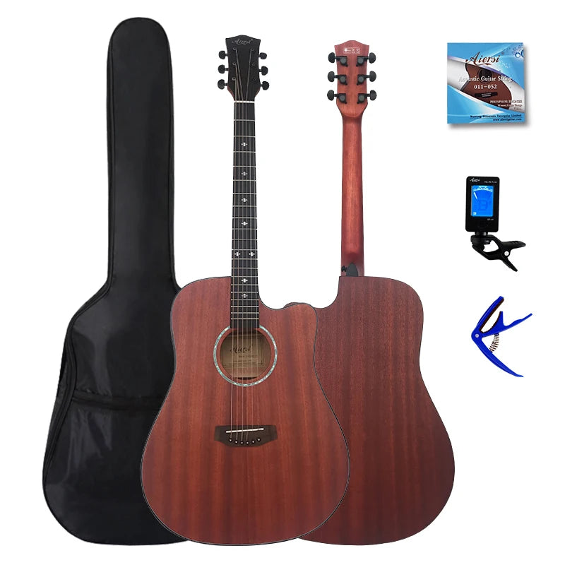 Aiersi Brand Cool Mahogany Guitar Customizable Strings Acoustic Guitar Made in China