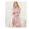 Women Plus Size Summer Spring Silk Satin Sleepwear Sweet Style Ruffle Edge Knee Length Dress