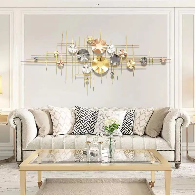 150x62cm Dropshipping Products 2024 3d Metal Handicraft Decoration Living Room Wall Creative Iron Light Luxury Wall Art Hanging