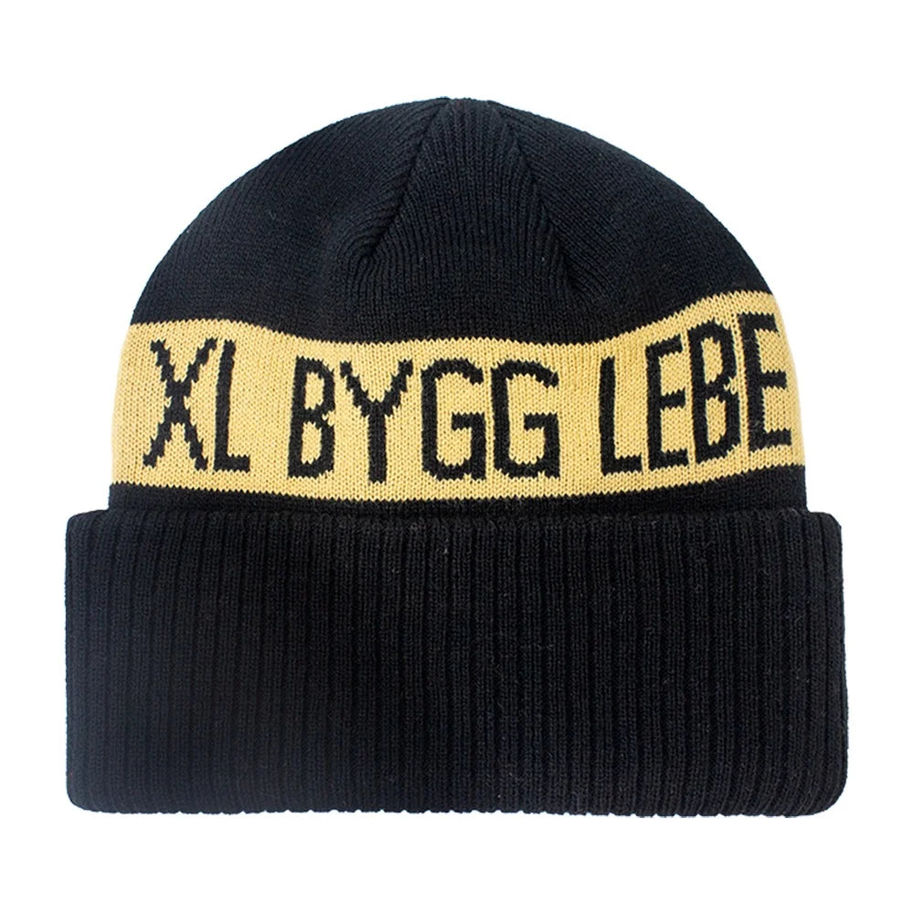 New Design Warm Woven Custom Jacquard logo Short Womens Beanie Hats Knit Unisex