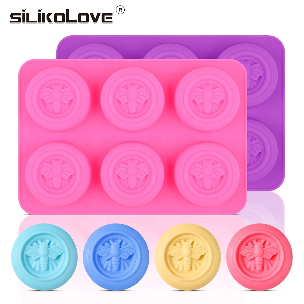 DIY Animal Bee Round Shaped Exquisite  3D Handcraft Soap Chocolate Mold for Hand Maker
