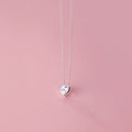 Simple Cubic Zircon Heart Shape Wedding Pendant 925 Sterling Silver Necklaces Wholesale Gifts