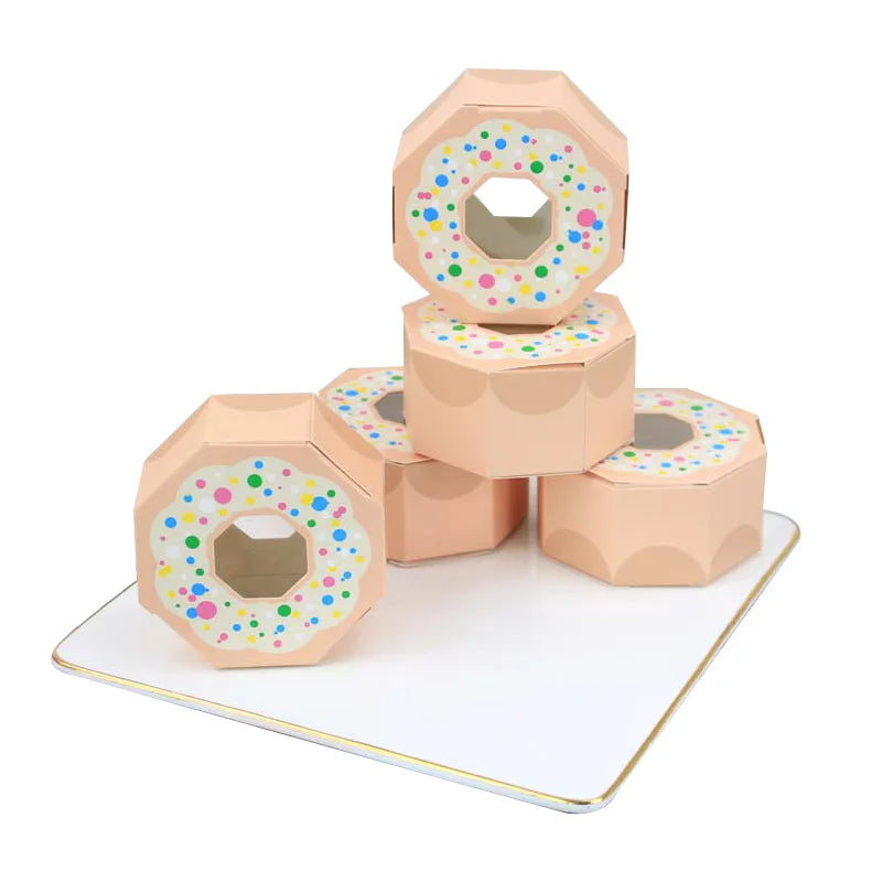 New Candy Wedding Companion Candy Box Packaging Chocolate Donuts Polygonal Biscuit Carton