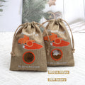 Custom Logo Printed Linen Jute Pouch Drawstring Jute Gift Packaging Bag