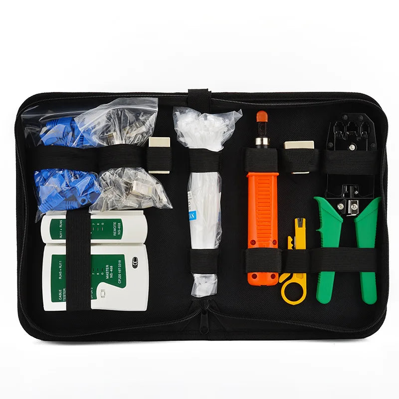 MT-8481 Hand-Power Network Crimper Kit Plastic RJ45 RJ12 RJ11 Cable Crimping Tool Including Strips