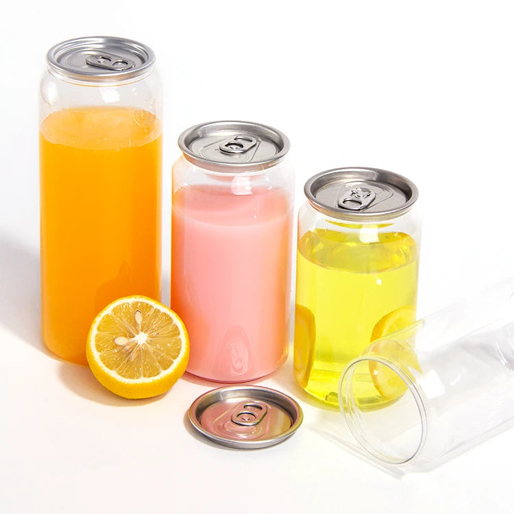 Customized 330Ml Cute Mini Clear Wide Mouth Coffee Can Plastic With Easy Open Lid for Honey