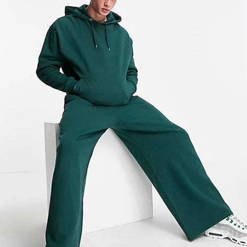New Style Oversized Tracksuit for Men Hoodie Sets Custom Cotton Green Mens Tracksuit