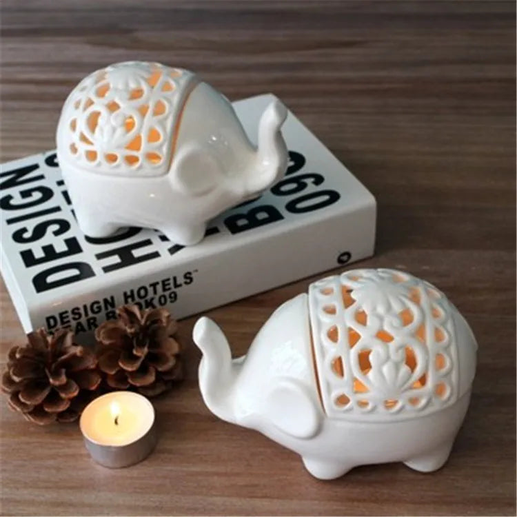 Modern Home Furnishings Crafts Collection Wholesale Hollow Elephant Ceramic Ornaments Stylish Angel Pottery & Enamel Collection