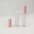Custom Pink Lip Gloss Tubes with Wands Empty round Stock Goods Plastic Lipstick Packaging of 5ml Capacity