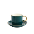 Nordic Porcelain Green Latte Coffee Cups and Saucer Custom logo Ceramic Tea Cups Dish