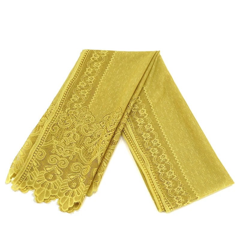 Wholesale Custom Made Lace Silk Weaving Hijab Scarf Muslim Hijab Hot Selling Scarf Silk Hijab