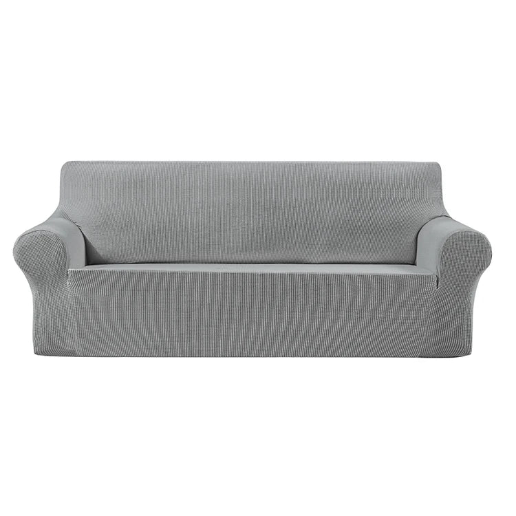 Manufacturer's Lightweight Striped Three-Seat Sofa Slipcover Universal Stretchable L-Shaped Cover Protector