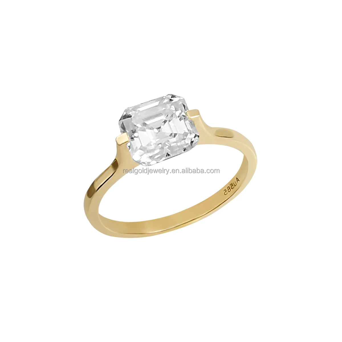 14k Real Gold Gorgeous Fancy Cushion Cut Moissanite Ring 14K Solid Gold Wedding Ring Women Fine Jewelry